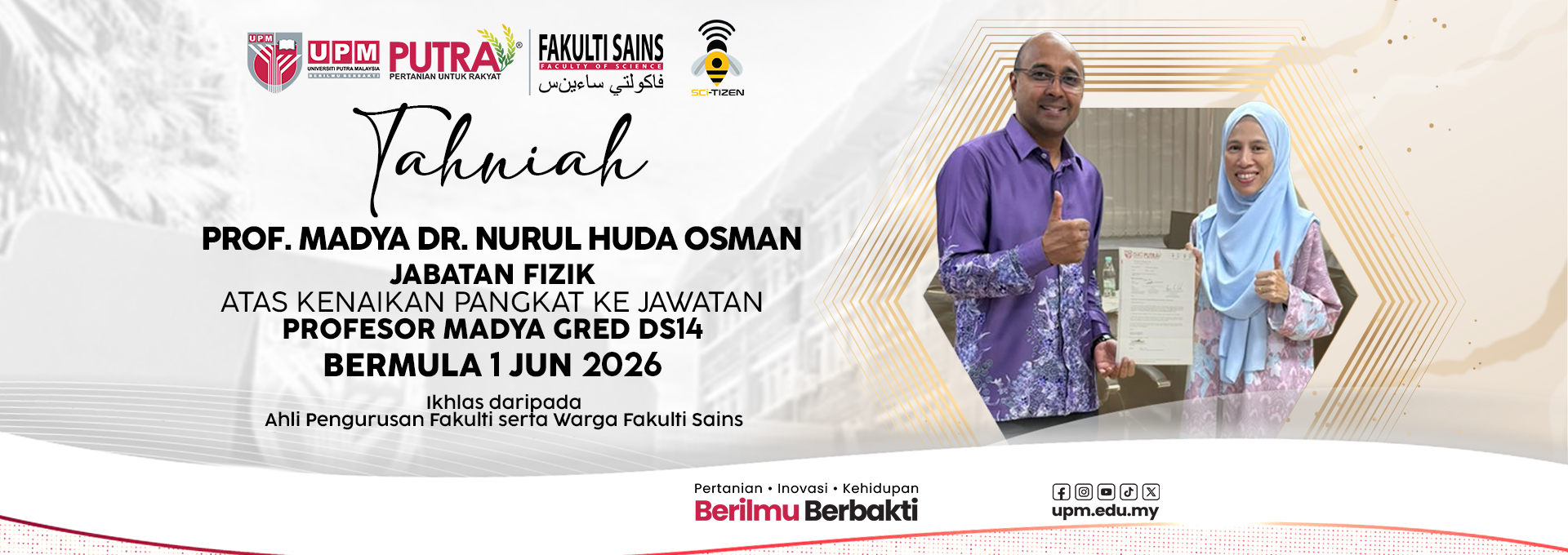 KENAIKAN PANGKAT PM DR. NURUL HUDA OSMAN