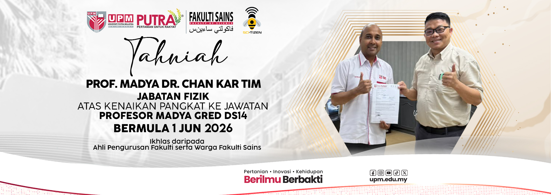 KENAIKAN PANGKAT PM DR. CHAN KAR TIM