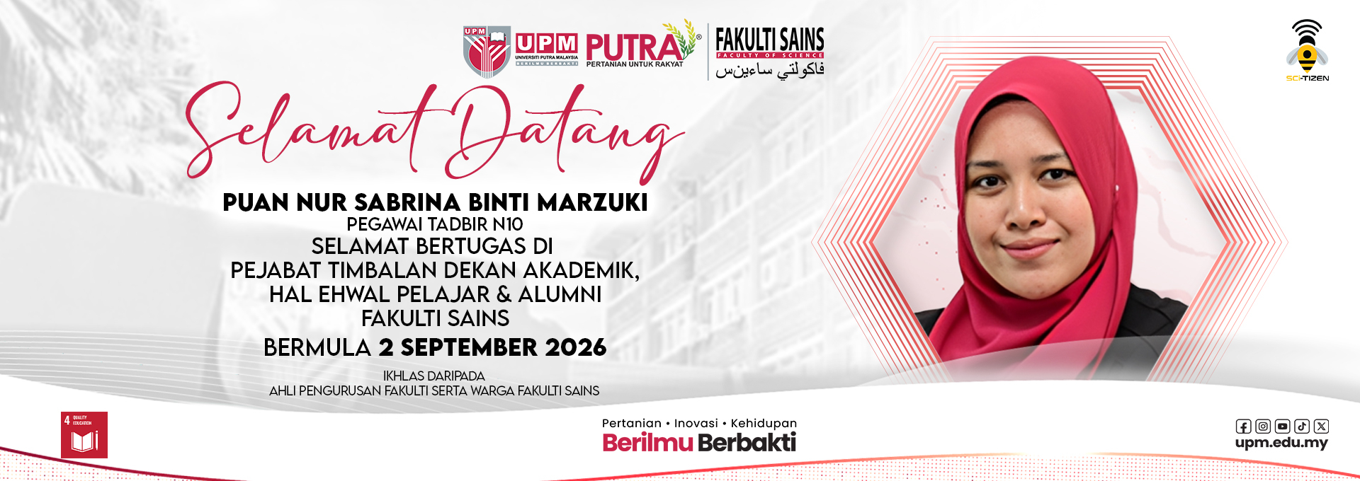 SELAMAT DATANG PUAN SABRINA